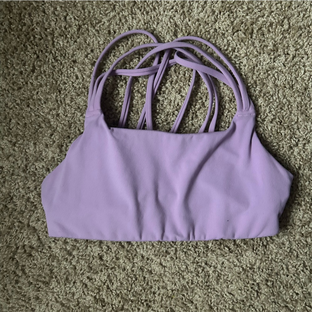 W Athleta Lavender Purple Strappy Sports Bra Size S |A124